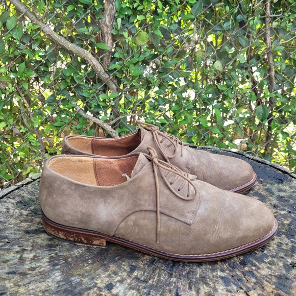 Men Vintage Suede Lace Up Oxfords By Emfaro Size 43 EU 9.5 US/Designer Shoes Men